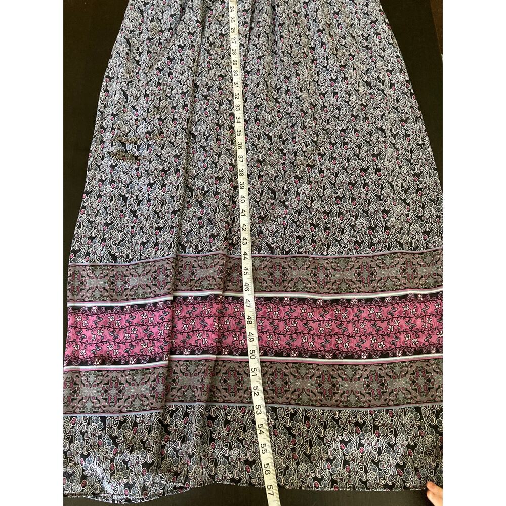 Westport 1962 Black/blue/pink Floral Maxi Dress Plus Sz16 - Picture 9 of 11